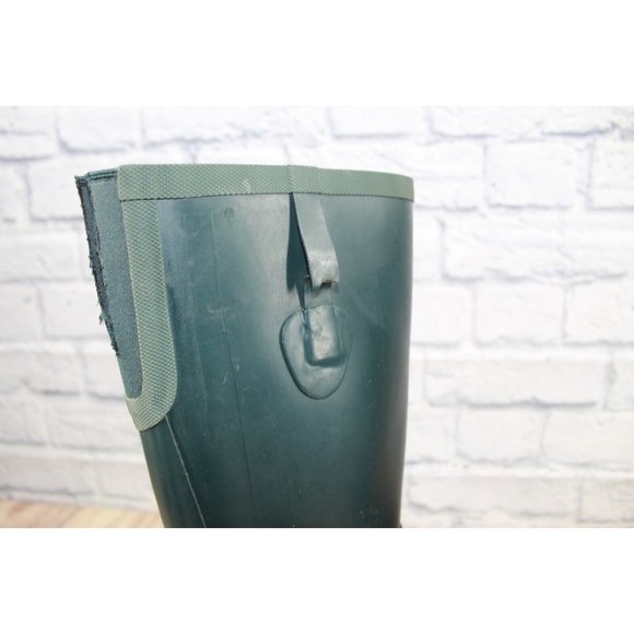 LL Bean Upland Wellies Dark Green Rubber Camo Tall Rain Boots Size 7 M - Picture 9 of 12